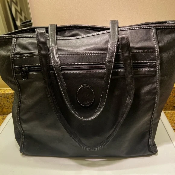 Vintage Dior Black Calfskin Leather Tote Shoulder Bag Made in Korea - Picture 12 of 14